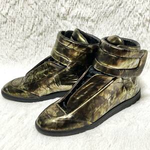 Maison Margiela★入手困難★希少くすみ金★フューチャー ハイトップ スニーカー シューズ ゴールド黒さび 41 26～26.5 マルタンマルジェラ