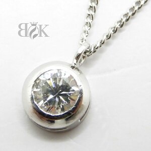 PT850/PT900 ダイヤモンドネックレス 0.32ct 3.2g 長さ：約40cm 約6.6mm プラチナ ●