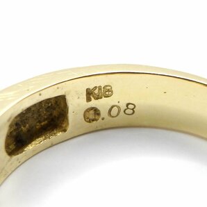 K18 D0.08 ダイヤ リング 4.2g 12号 約5.0mm ゴールド 指輪 ●の画像6