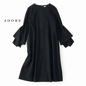 美品★素敵753★ADOREアドーア★36size/7-9号★ワンピース黒J219