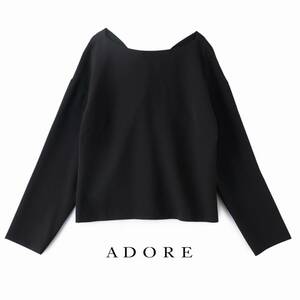 美品★ADOREアドーア★38size/9-11号★ブラウス黒K053