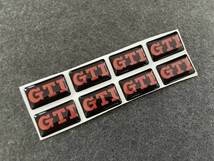 32★ GTI 用 8枚セット カーステッカー エンブレム シール プレート 硬質透明プラスチック 強粘着力 18ｘ10MM　送料無料_画像2