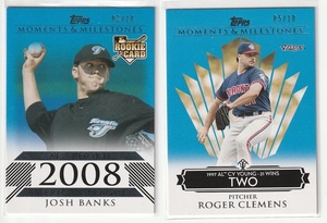 【10シリカード 2枚セット】2008 TOPPS MOMENTS & MILESTONES #79,177 ROGER CLEMENS/JOSH BANKS