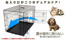 ペットケージ XL 折りたたみ 中型/大型犬用 ペットゲージ キャットケージ 犬小屋 ネコ ねこ 猫小屋 （約）：89cm×57.5cm×64.5cm_画像6