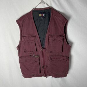 WICKED ワークベスト　古着　Lサイズ　ワインレッド　ヴィンテージ WORK WEAR