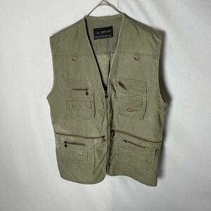 JINTAO ワークベスト　古着　XLサイズ　オリーブグリーン　ヴィンテージ WORK WEAR