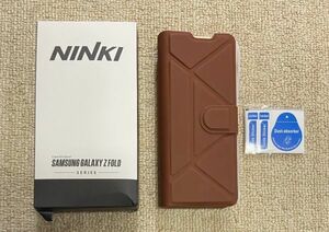 FC-17【未使用品】NINKI Galaxy Z Fold 4 ケース Sペン収納 スマホケース スマホカバー サムスン ギャラクシー Z フォールド ブラウン