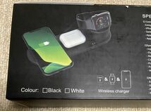 FE-5【未使用新品】3in1Qiワイヤレス充電器 JH11 3台同時充電可能 スマホ iPhone/Apple Watch/Airpods 黒/ブラック 急速充電_画像6