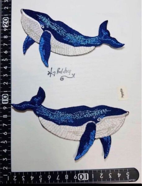 デカイサイズ虎クジラ 鯨刺繍アイロンワッペンまとめ