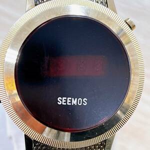シーモス SEEMOS 腕時計 デジタル LED 10K GFD メンズ レトロ アンティーク ジャンク【16141