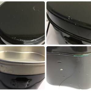 [調理器具] 飯盒：はんごう「morita mfg.ltd osaka fuji」黒：ブラック系 汚れあり 使用感あり アウトドア レジャー 炊飯の画像9