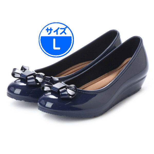 【新品 未使用】レインパンプス Navy L 18011