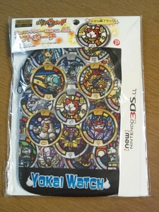 * free shipping *new 3DSLL etc. correspondence * Zip attaching soft pouch Yo-kai Watch * softly . cushioning properties. neoprene material * medal pattern black nintendo YW-21A