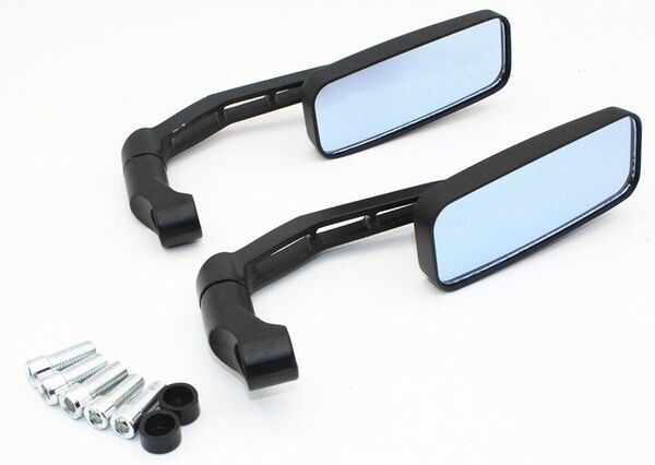 正ネジ8mm バイクミラー 左右2本セット黒