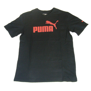 PUMA プーマ 半袖Tシャツ カットソー DEPTH NUMBER 1 TEE ブラック/レッド Mサイズ(USサイズ) 新品