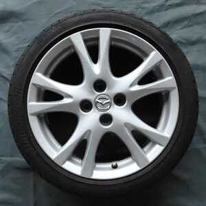 平成19年 デミオ スポーツ DE5FS 前期 純正 アルミホイール タイヤ 1本 4穴 BRIDGESTONE 195/45R16 中古 即決C