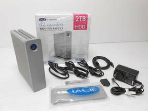 下∞4　ELECOM エレコム 外付け HDD ハードディスクドライブ 2TB [LaCie d2 quadra] LCH-2D2TQS 3.5インチ USB 認識確認 現状品 PC機器