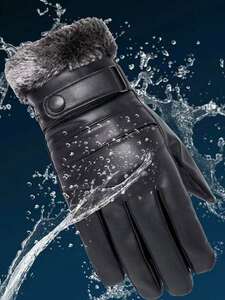 メンズ アクセサリー 手袋 1ペアメンズ防水防風サーマルふわふわ裏地タッチスクリーンファッショナブルなサイクリング運転屋外手袋、冬