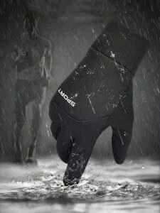 メンズ アクセサリー 手袋 1ペアメンズ防水タッチスクリーン手袋フリース裏地付き、防風 & 暖かい、アウトドアスポーツ、運転、自転