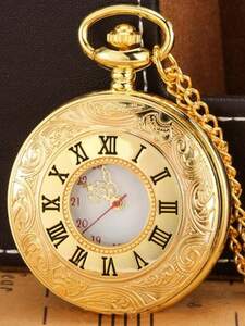 腕時計:メンズ:クォーツ:個男性女性ゴールド亜鉛合金ストラップヴィンテージラウンドダイヤルクォーツ懐中時計、日常の装飾