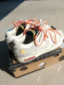 OFF-WHITE NIKE DUNK LOW size 9.5 黒タグ付き オフホワイト ナイキ ダンク ロー コラボ スニーカー 27.5cm　美品