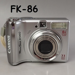 FK-86　CANON　POWER SHOT A560 簡易動作OK 単三電池 20231124