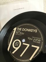 THE DONKEYS NO WAY YOU JANE 国内盤　シングル　レコード　PUNK パンク　1977 RECORDS _画像3