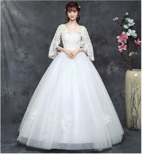 * бесплатная доставка *M(9 номер )* сеть chu-ru. свадебное платье (OPN2928)
