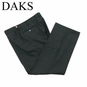 DAKS ダックス 秋冬 ウール100％★ ストレート スラックス パンツ Sz.88　メンズ グレー 日本製　A3B05025_A#Q