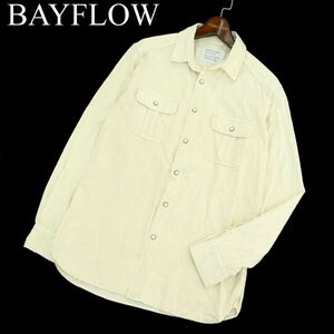 BAYFLOW ベイフロー 秋冬 細畝 コーデュロイ★ 長袖 ワーク シャツ Sz.4　メンズ　A3T12363_A#B