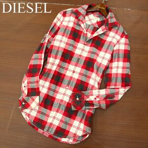 DIESEL ディーゼル 秋冬 長袖 ワーク★ チェック ネル シャツ Sz.S　メンズ　A3T12317_A#B