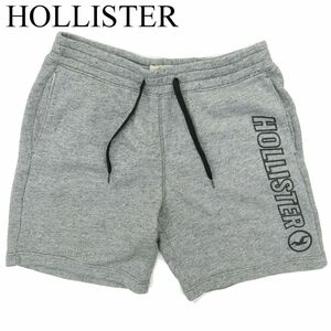 HOLLISTER ホリスター 秋冬 ロゴ★ 裏起毛 スウェット イージー ショート パンツ Sz.M　メンズ グレー　A3B03235_6#Q