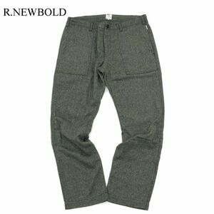 R.NEWBOLD ポールスミス 秋冬 ウール混 ツイード ヘリンボーン★ ベイカー パンツ Sz.XL　メンズ 大きいサイズ　A3B05093_B#Q