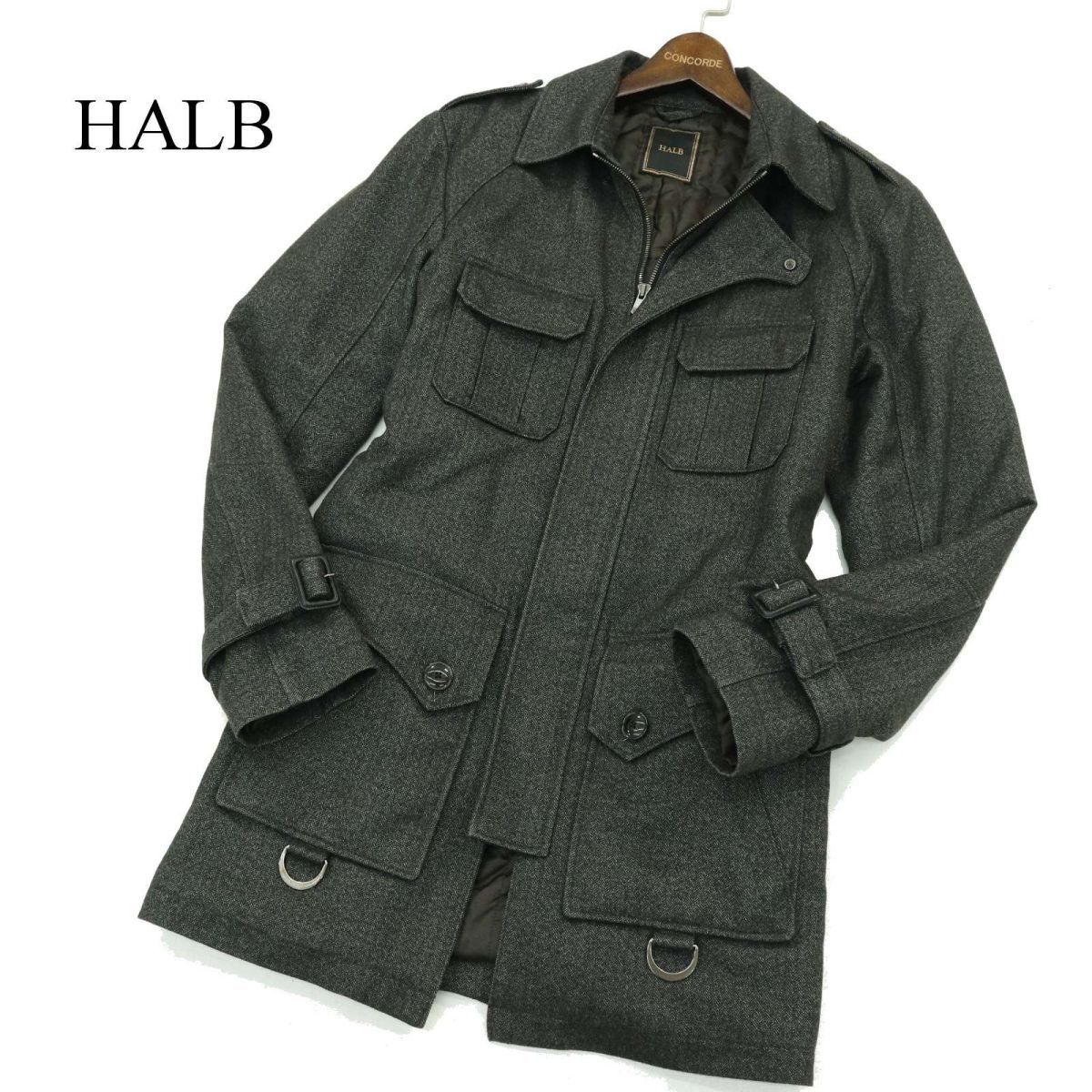 テットオム TETE HOMME 2way ロング コート 5 カーキグリーン-