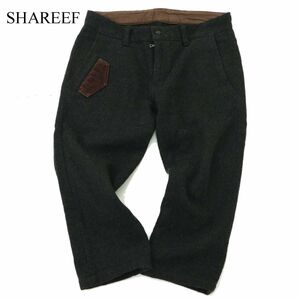 SHAREEF シャリーフ 秋冬 コーデュロイ切替★ ウール ニット ストレッチ アンクル パンツ Sz.3　メンズ グレー 日本製　A3B05183_B#Q