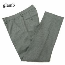 glamb グラム 秋冬 ウール★ 起毛 ストレッチ スラックス パンツ Sz.2　メンズ グレー 日本製　A3B05181_B#Q_画像1