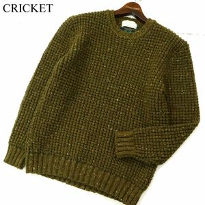 CRICKET 1960 クリケット Kilcarra 秋冬 ウール100％★ ワッフル編み クルーネック ニット セーター Sz.L　メンズ 日本製　A3T12791_B#K