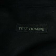 TETE HOMME テットオム 秋冬 フェイク スウェード レザー★ 長袖 ワーク シャツ Sz.XL位　メンズ 黒 日本製　A3T12944_B#B_画像5