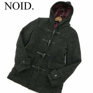 NOID. ノーアイディー 秋冬 ウール★ ボア 中綿 ダッフルコート Sz.1　メンズ グレー　A3T13183_B#N