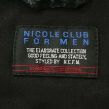 NICOLE CLUB FOR MEN ニコルクラブ フォーメン フェイク スウェード★ 襟ワイヤー 長袖 ウエスタン シャツ Sz.48　メンズ 黒　A3T13391_B#B_画像5