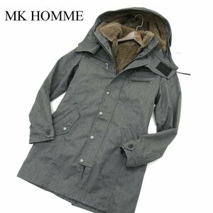 美品★ MK HOMME ミッシェルクラン オム 秋冬 ボア ライナー ベスト★ フーディー モッズ コート Sz.48　メンズ　A3T13271_B#N