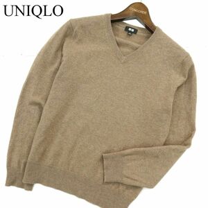 UNIQLO ユニクロ 秋冬 高級 カシミヤ100％★ Vネック ニット セーター Sz.XS　メンズ　A3T13497_B#K