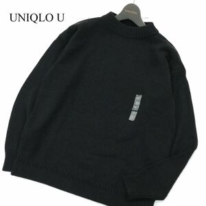 未使用 20AW★ UNIQLO U ユニクロ ユー ルメール 秋冬 ミドルゲージ モックネック ニット セーター Sz.L　メンズ 黒　A3T13482_B#K