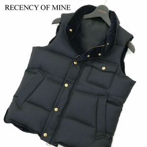 RECENCY OF MINE アバハウス 秋冬 ベロア切替★ ダウン ベスト Sz.46　メンズ ネイビー　A3T13539_B#N