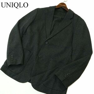 21AW★ UNIQLO ユニクロ 秋冬 ウール ツイード ヘリンボーン★ テーラード ジャケット Sz.M　メンズ グレー　A3T13643_B#N