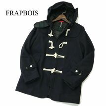 FRAPBOIS フラボア 秋冬 メルトン ウール★ ダッフル コート Sz.1　メンズ ネイビー　A3T13776_B#N_画像1