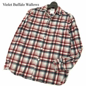 Violet Buffalo Wallows ドレステリア 秋冬 長袖 ワーク★ チェック ネル シャツ Sz.M　メンズ 日本製　A3T13774_B#B