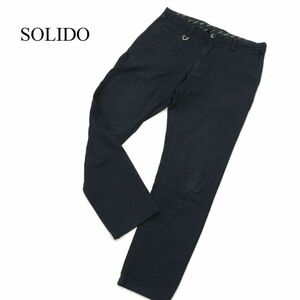 SOLIDO ソリード 通年 テーパード★ ソフト スラックス パンツ Sz.2　メンズ ネイビー 日本製　A3B05369_B#R