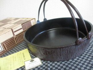 ■【新品】南部鉄器 鍋元 工芸鉄器 鉄鍋 すき焼き鍋 27cm