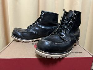 RED WING レッドウィング 8179 刺繍羽タグ アイリッシュセッター モックトゥブーツ US7E 25.0cm ブラック ワークブーツ 